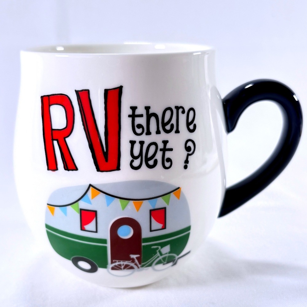Cracker Barrel RV There Yet Camper Graphic Road Trip Large White Stoneware Mug